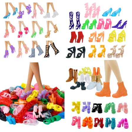 26-30CM herr- och dam-Barbie högklackade skor och platta skor i olika stilar skickas slumpmässigt