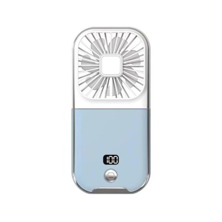 Blå Bærbar Oppladbar USB-Halsvifte - Håndfri og Komfortabel Kjøling