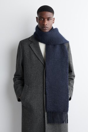 COS Homme Écharpe Frangée En Mohair in Bleu