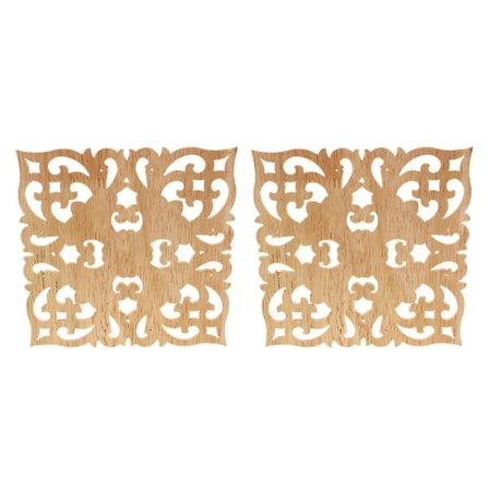 2x Tredekor Europeisk Stil Applikasjon Ekte Treskjæringshud