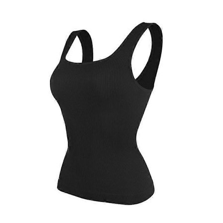 Kompressionslinne för kvinnor, Shapewear, Magkontroll, Camisas Faja, Sömlös Body Shaper Topp, Bantningsunderkläder, Midjeträningslinne, L, svart