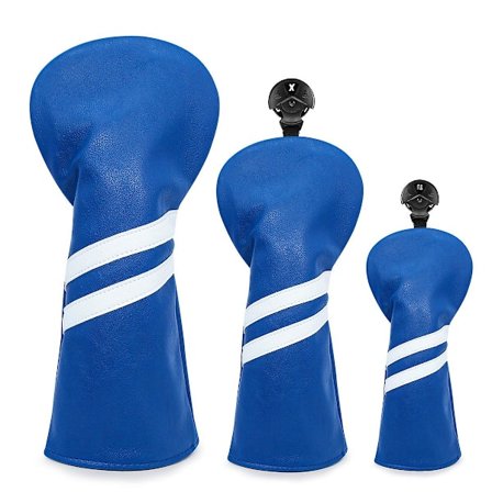 Golf Headcover Pu Läder Vattentätt trä Driver Head Cover Sleeve 3st/ set