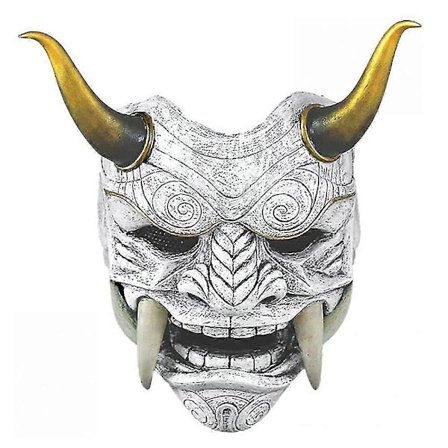Halloween Cosplay Samurai Oni Maske Latex Hovedbeklædning Fancy Dress Party Maske