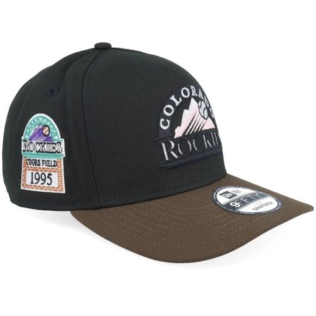 New Era - Negro adjustable Gorra - Colorado Rockies Mixed Crowns 9FIFTY Flat 95 Black/Walnut A-frame Adjustable @ Hatstore