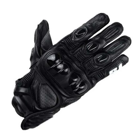 Moottoripyöräkäsineet, ajokäsineet, motocross, lyhyet, musta/punainen, nahkaa