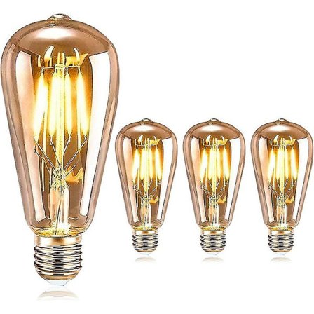 Led Edison Light Bulb, E27 Vintage Edison Led Retro Light Bulb 4w St64 Nostalgic Antique Decorative Lamp (set Of 3)