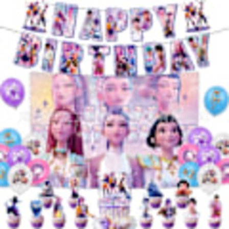 Lasten K-Pop-teemaiset syntymäpäiväjuhlakoristeet Bannerikakkuilmapallot[YJD]