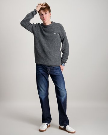 LMTD NLMREAVE LS O-NECK KNIT Grå Genser Gutt - Kids Brand Store