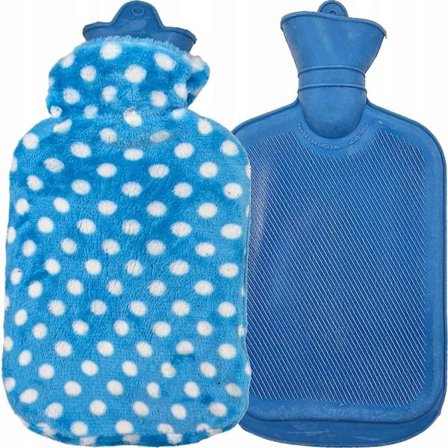 Värmeflaska Gummi I Plyschöverdrag Värmare Fin 2 Liter Vatten [DB]