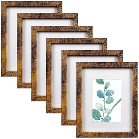 Ruskea valokuvakehys, 6 kpl, 8x10 tuuman alustalla 5x7 tuuman valokuville (FMY)