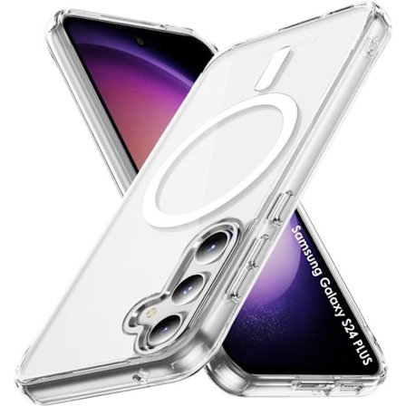 Coque - Phonillico - Samsung Galaxy S24 PLUS - Läpinäkyvä Silikoni - Pehmeä - Integroitu Magneettirengas