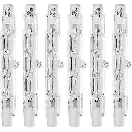 6-pack 78 mm 150 W halogenlampa, säkerhetslampor, linjära halogenlampor 78 mm R7S-sockel J-typ dubbelsidig strålkastarlampa 220-240 volt T3 för arbete