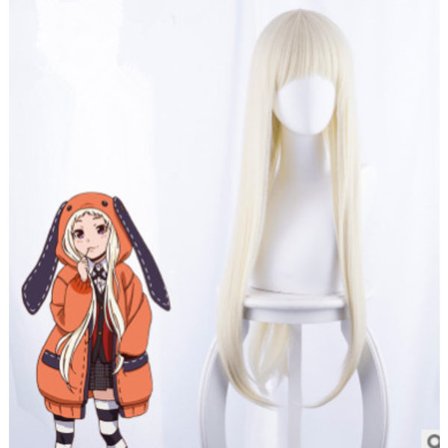 Mub- Yomoduki Runa Cosplay Costume Kakegurui Compulsive Gambler Runa Cosplay Wig And Orange Hooded Jacket Jk Uniforms With Wigs