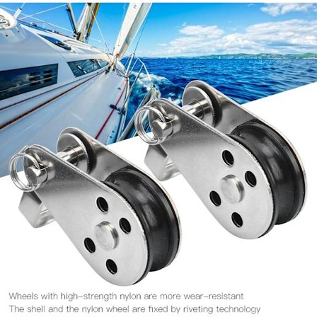 Marine remskive, 2 stk. 25 mm rustfrit stål nylon remskive lille løfte remskive til bådsejlads kajak