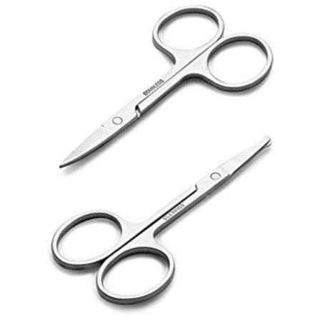 2PCS Facial Hair Small Grooming Scissors For Men Women - Eyebrow