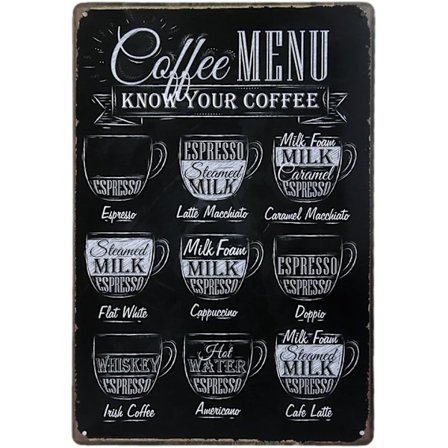 Retro metallskylt - För Café
