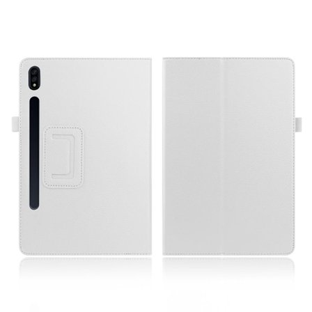 Samsung Galaxy Tab S7 litchi læder etui - hvid