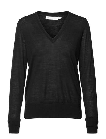 Nora V-Neck Pullover Pullover Striktrøje Sort InWear