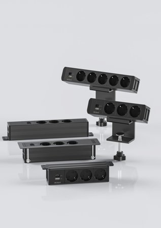 Deltaco OFFICE Recessed Outlet Box,3outlets,1x21W A+C USB,GST18