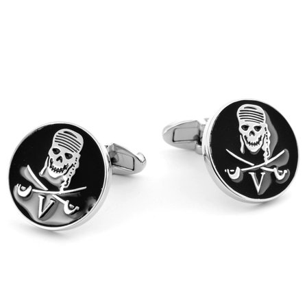 Black Pirate Cufflinks for Men