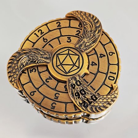 7 i 1 Fingertip Gyroskopisk Roulette DND Terninger (Antikt Guld)