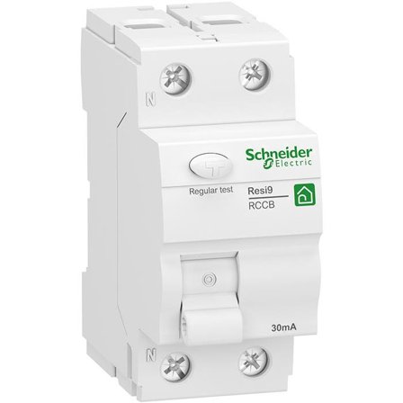 Schneider Electric Resi9 Jordfelsbrytare 2-pol, 25 A, Anslutningsdon & kablar
