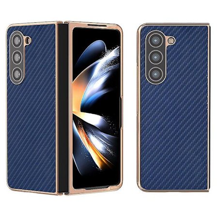 Elektroplettering karbonfiber tekstur PU skinnbelagt PC telefondeksel for Samsung Galaxy Z Fold5 5g