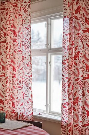 Jotex - Vorhang Im 2er-pack Antikweiß/rot - WONDERWORLD - Kaufe Multifunktionsgardinen bei Jotex