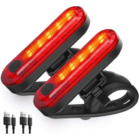 LED bakre cykel bakljus 2-pack, superljus USB-laddningsbar Bi