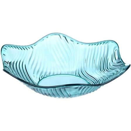 Fruktskål, Kristall Serveringsskål, Klar Salladsskål, Snacks Desserttallrik, Blomformad Vågig Kanttallrik