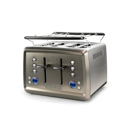 Black+Decker brødrister til 4 skiver 1960W - børstet stål