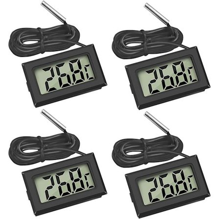 4x Digital LCD Termometer Temperaturmonitor med Ekstern Pro