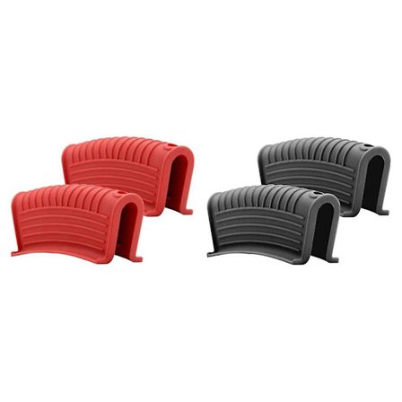 4 stk silikone pandehåndtagsdæksel Isoleringsdæksel Pan Øreclips Støbejern Pan Wok Håndtag Holder, 2 stk.