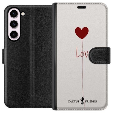 Yhteensopiva Lompakkokotelo Samsung Samsung Galaxy S23+ Cactus and Friends - Love Balloon Minimal