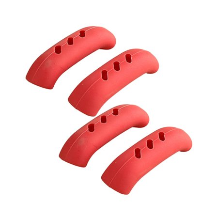 4 stk./sett Nyttig Håndtak Beskyttelse Steamer Anti-skålding Bred - Rød