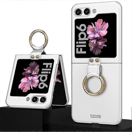 Skal för Samsung Galaxy Z Flip 6 med Ringhållare, Ultra Slim Minimalistisk Ring Anti-Fall Skal för Samsung Z Flip 6