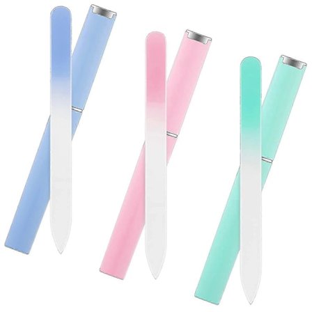 Neglefil, Glass Neglefil, Premium Glass Neglefil med Etui, Krystall Neglefil, Profesjonell 3 stk