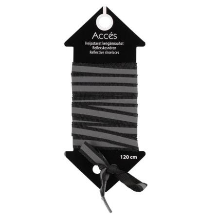 Accés Skosnören Med Reflex 120 Cm - Svart Svart