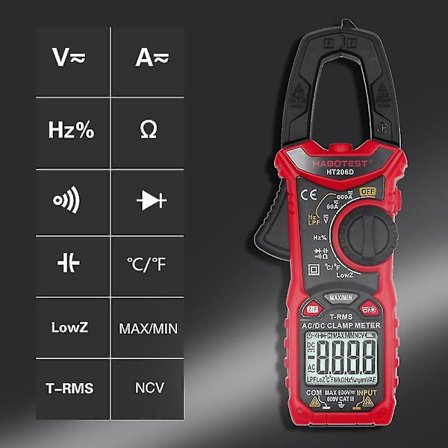 Habotest HT206D AC DC Digital Klypetangmultimeter
