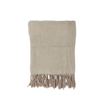 Koristeellinen beige huopa, 130x170cm kangas