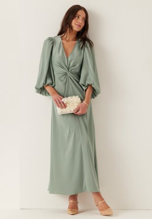 YAS - Yasthea Ls Long Dress - Green Milieu