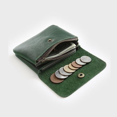 Mini Lommebok Liten Portemonnaie Ekte Skinn (11 x 8 x 1cm BxHxD)