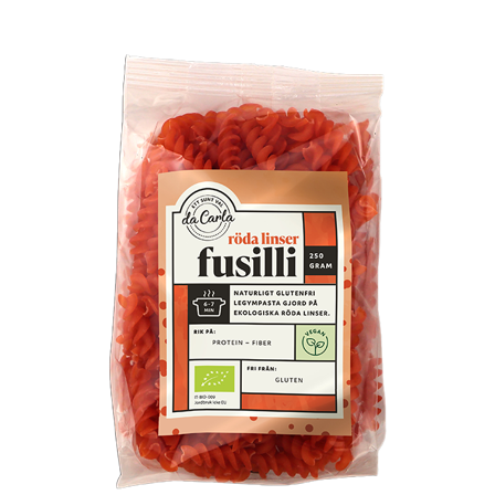 Da Carla Røde Linser Økologisk Casarecce, 250 g