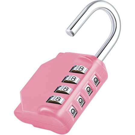 Kombinasjonslås, 4-sifret kombinasjonshengelås utendørs, skolelås, gymhengelås (rosa)[JUN]