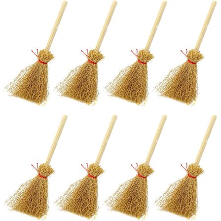 20 stk. Miniature Kunstige Mini Koste med Røde Snore Ha