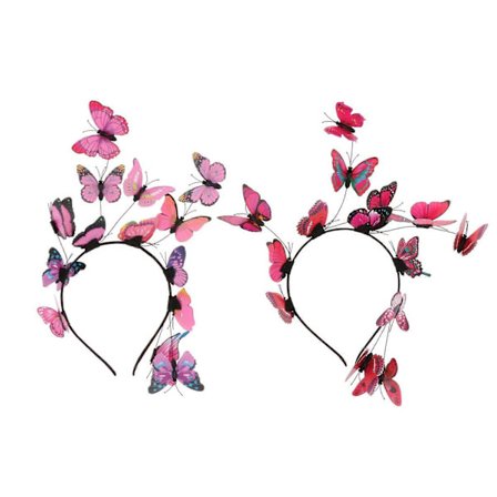 2x Dame Sommerfugl Hodebånd Hårbånd Brude Party Scene Hodeplagg