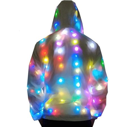 LED Flash Jakke til Mænd og Kvinder Baseball Hoodie Sportsfrakke P