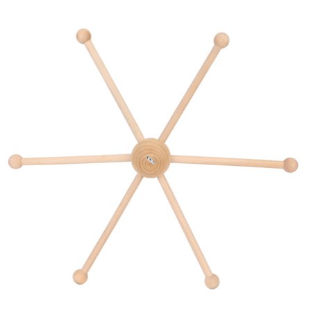 Baby Crib Henger i treramme, sfærisk seksbenet uro for vindklokke seng leketøy dekorasjon