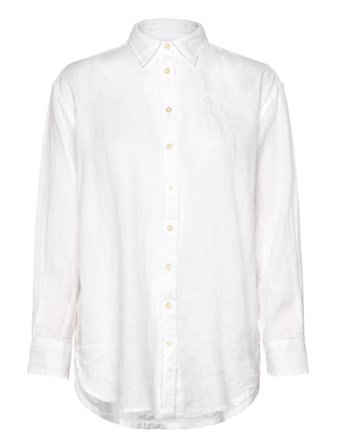 Lauren Ralph Lauren | Oversize Floral-Logo Linen Shirt | S