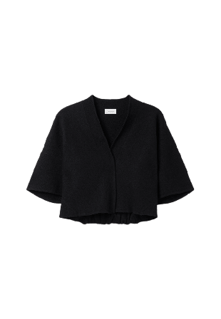 Dagmar Short Wool Cardigan Stickat Dam Svart XL